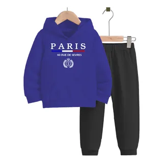 Kit Conjunto Infantil Moletom Com Bolso E Capuz Paris Kit Conjunto Infantil Moletom Com Bolso E Capuz Paris