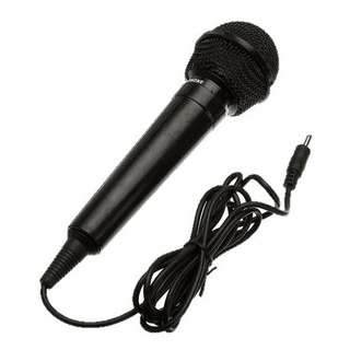 Microfone Dinamico Para Karaoke Portatil Com Fio Preto Microfone Dinamico Para Karaoke Portatil Com Fio Preto