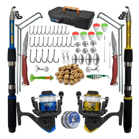 Vara De Pesca Completa 2 Vara 2 Molinete E Itens