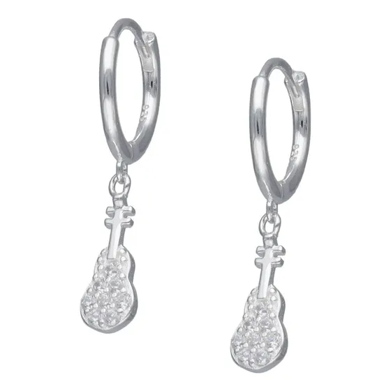 Aro Argolla Huggies Guitarra De Plata