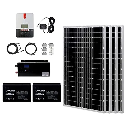 Kit Panel Solar Para Energia Fuera Red Bateria 4 Panele