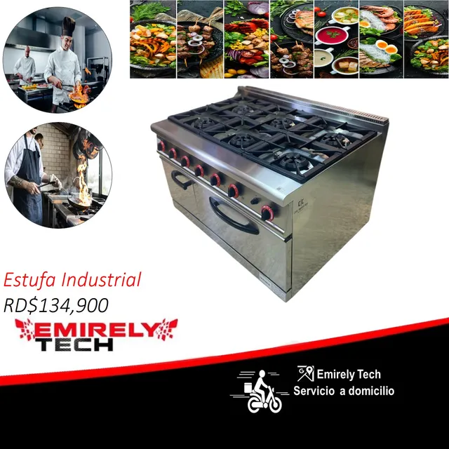 Estufa Industrial Comercial De 6 Hornillas Y Horno