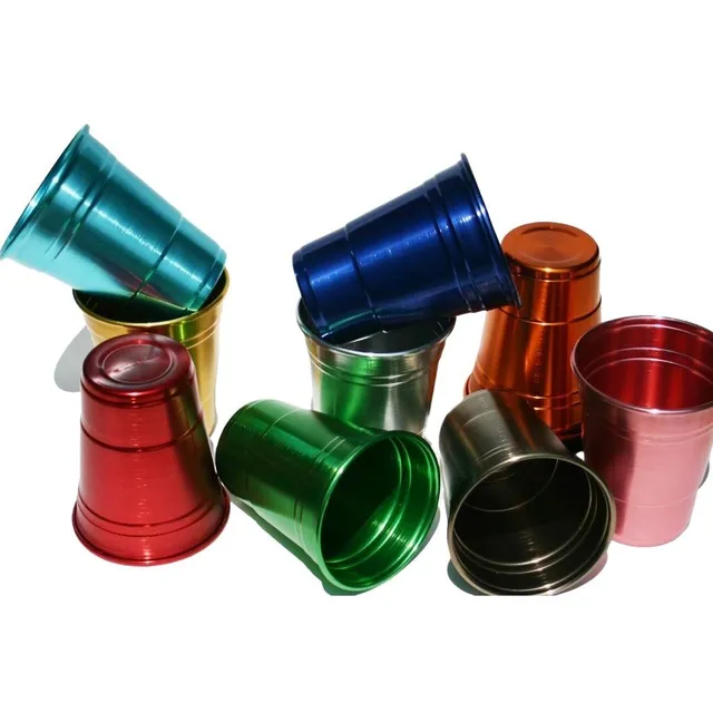 Vaso D Aluminio Anodizado 6 Pzas Excelente Calidad Hermosos!