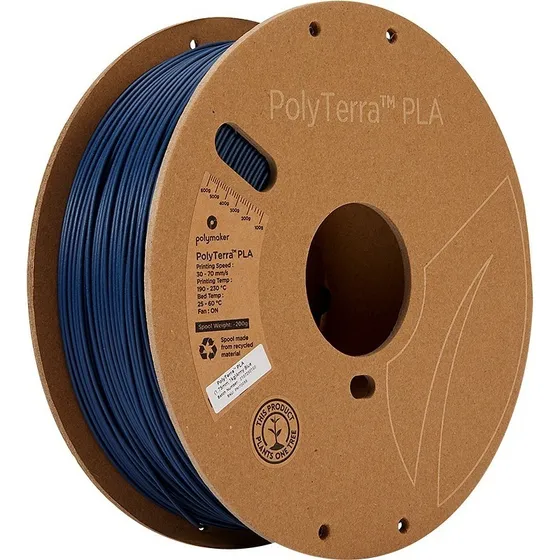Filamento Polyterra Pla Polymaker, 1.75mm - 1kg Color Army Blue