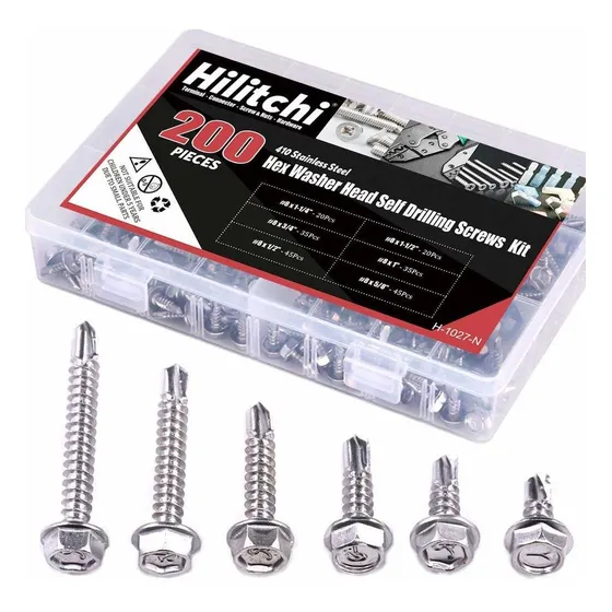 Tornillo Hilitchi, Acero Inoxidable, Autoperforante, X200u