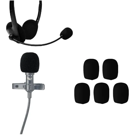 Pack 5 Funda Antipop Micrófono Lavalier Balita Solapa M-a002