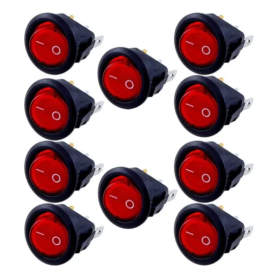10 Pzas Switch Balancín 125v 10a 1 Polo 1 Tiro 2 Posiciones