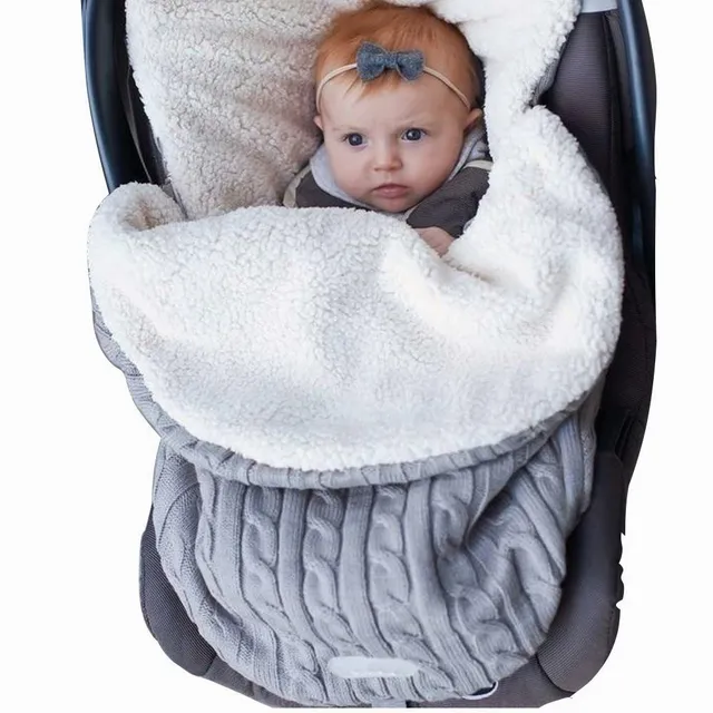 Saco Dormir Lana Bebé Niño Niña Cobija Tejida Suave Gris