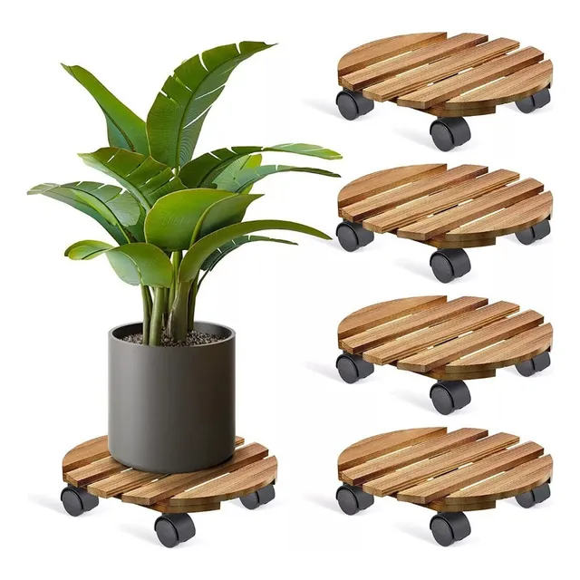 Base Soporte Maceta Portamaceta Circular Con Ruedas 30cm