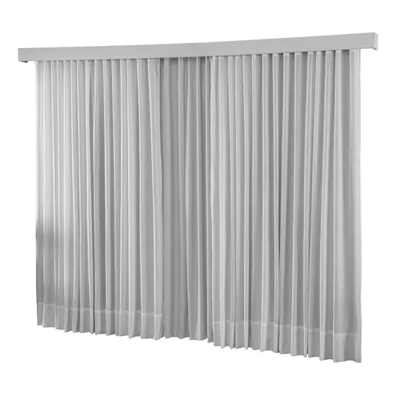 Cortina Blackout Com Linho 4.00x2.20 Trilho Suiço Duplo Max