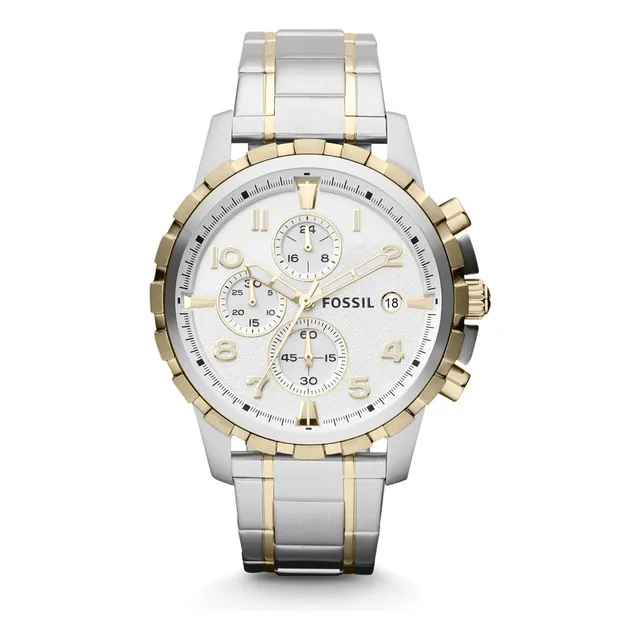 Q Reloj Cronógrafo Dean Pa Serie Fossil Acero Inoxidable Con