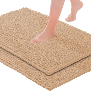 Kit 2 Tapetes Para Banheiro Jogo Antiderrapante Absorvente Cor 2 Bege Kit 2 Tapetes Para Banheiro Jogo Antiderrapante Absorvente Cor 2 Bege