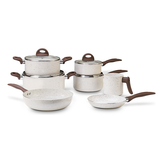 Jogo De Panelas 7 Peças Ceramic Life Vanilla Brinox Jogo De Panelas 7 Peças Ceramic Life Vanilla Brinox