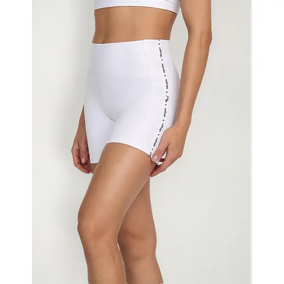Shorts Feminino Elástico Personalizado Alto Giro Branco