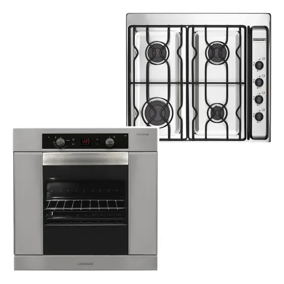 Combo A Gas Longvie - Horno H6900xt + Anafe A2600x Acero