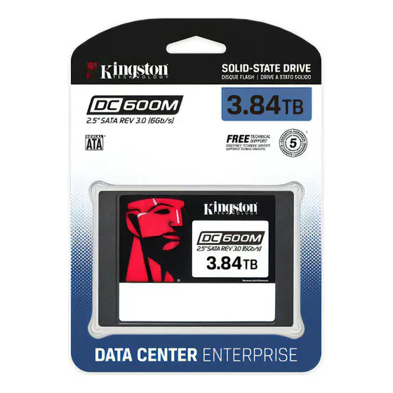 Ssd Servidor Kingston 3.84tb Sata 6gbps Dc600m Enterprise Cor Preto