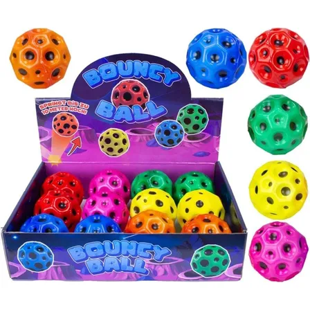 Pack 12 Pelota De Rebote Alto Juguete Sensorial Asteroide