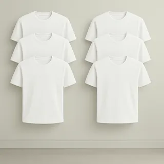 Kit 6 Camisetas Premium Brancas 100% AlgodĂŁo Premium Kit 6 Camisetas Premium Brancas 100% AlgodĂŁo Premium