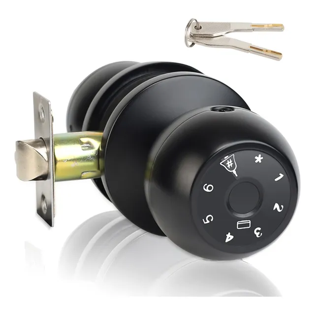 Cerradura Bola Biométrica Inteligente Huella Digital Llave Plateado
