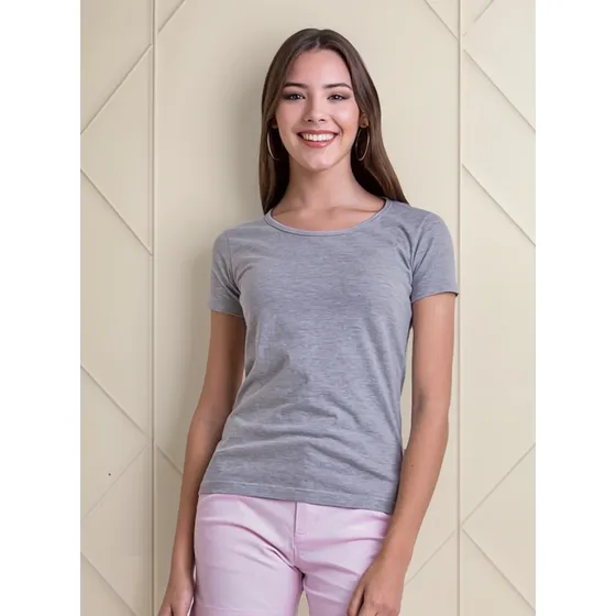 Remera Básica Escote Redondo Dama