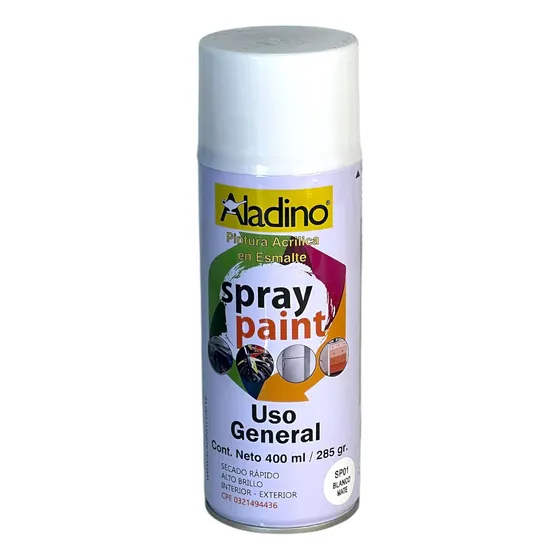 Pintura En Spray Esmalte Blanco Mate 400cm Aladino