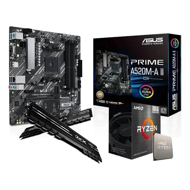 Kit Actualizacion Amd 5600gt Prime A520m-a Ii 16gb Ram Negro