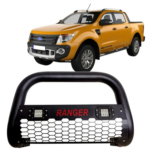 Defensa C/chapon Negro Y Led Ford Ranger 2013+