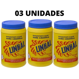 Kit C/3 Soda Caustica 1kg Linhal Kit C/3 Soda Caustica 1kg Linhal