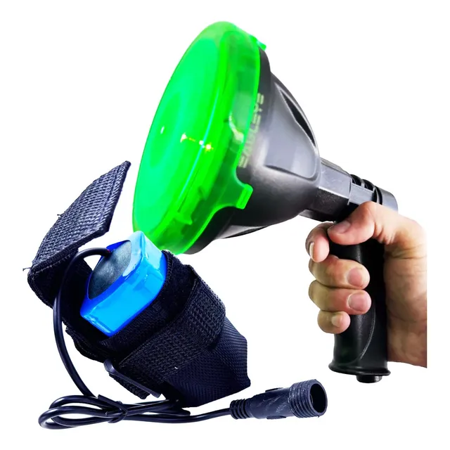 Faro Cazador 10w + Filtro Luz Led Verde + Batería Externa