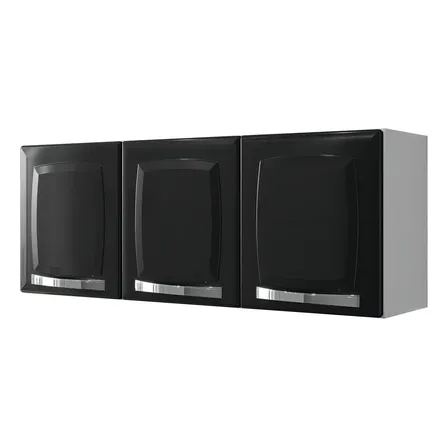 Armário Para Cozinha 3 Portas Rose Itatiaia Af Preto/branco