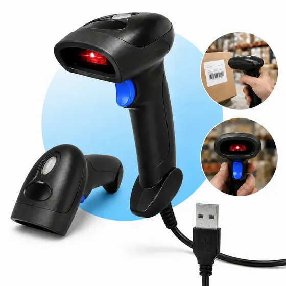 Leitor de Código de Barras Laser USB com Fio para Boletos FEBRABAN