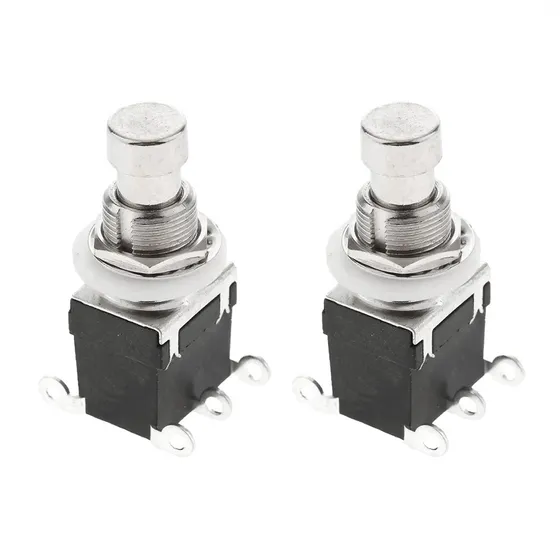 02 Chaves 6 Terminais Dpdt Momentânea Pedal De Efeito On-on