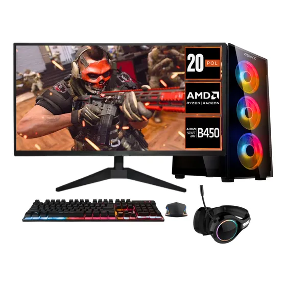 Pc Gamer Completo Amd Ryzen 5 5600gt 8gb Ssd 960gb 500w 19