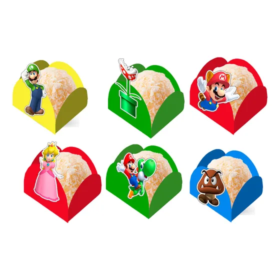 100 Forminhas Para Doces Super Mario Bros