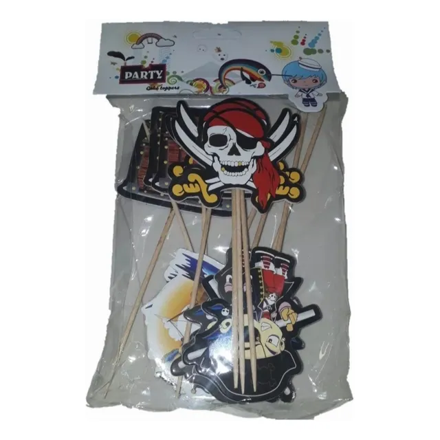 48 Cake Toppers Decoración De Tortas - Piratas - 12cm