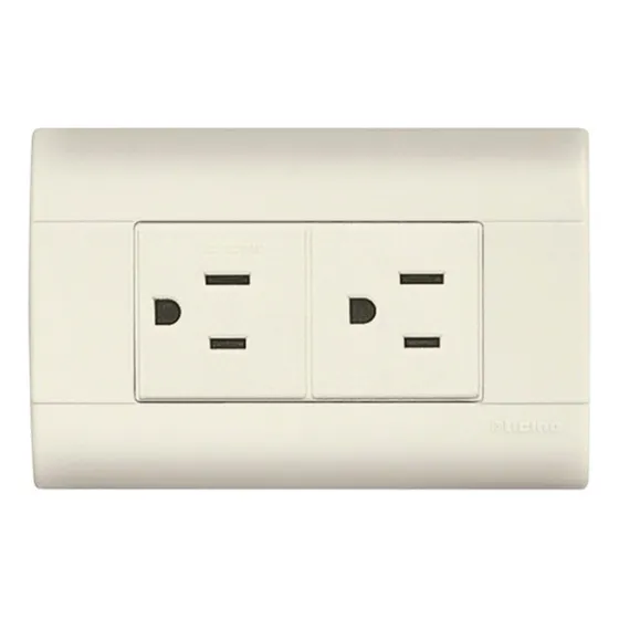 20 Contacto Electrico Con Placa Polarizado Dupl Modus E6028n Color Blanco