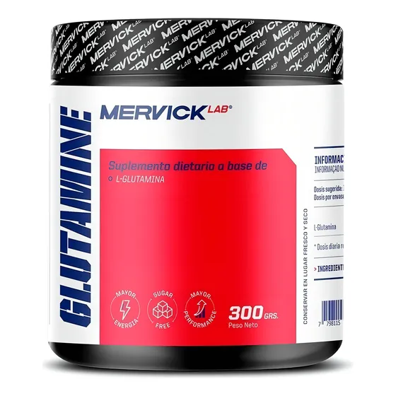 Glutamina X 300g Recuperación Y Masa Muscular Mervick