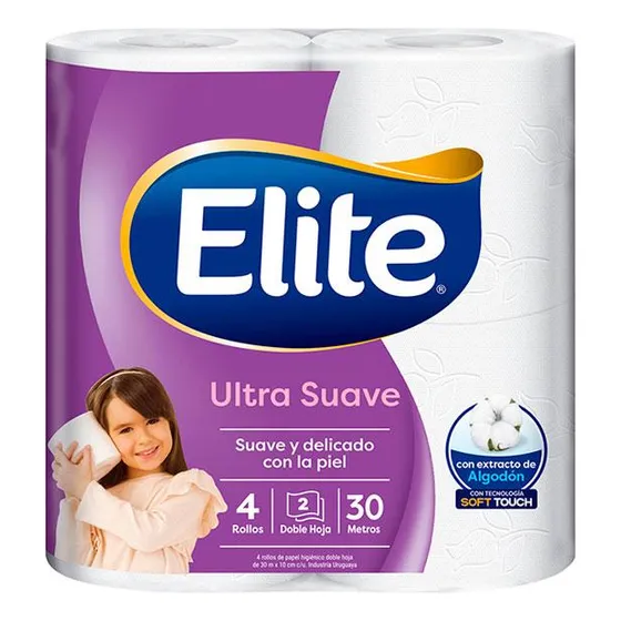 Papel Higiénico Elite Ultra Blanco X4 30mts