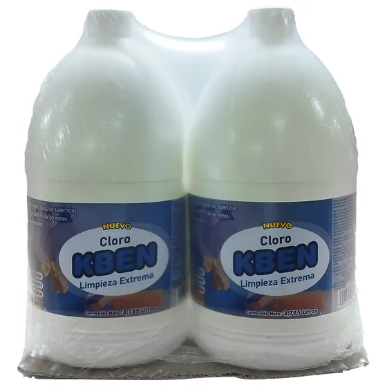 Cloro Kben Pack 4 Galones Limpieza, Blanqueo Y Desinfección