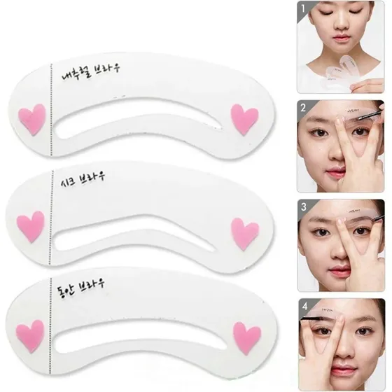1 Set X 3 Un Plantillas Para Cejas Diseño De Cejas