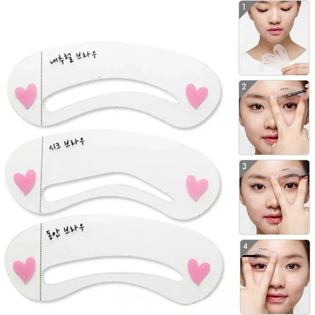 1 Set X 3 Un Plantillas Para Cejas Diseño De Cejas