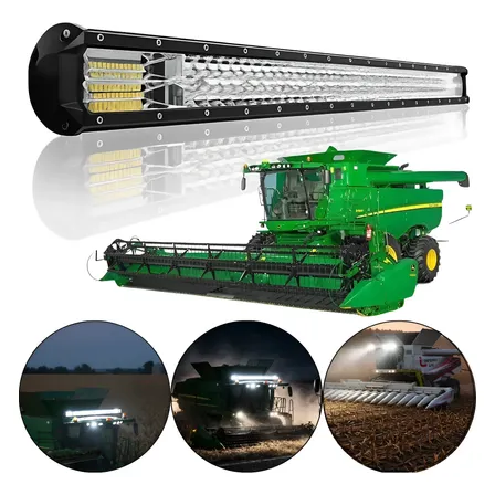 Farol Barra De Led 432w 80cm Trator Maquina Muito + Forte Transparente