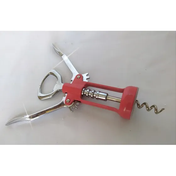 Saca Corcho  Botellas Acero Inox Rojo Madein Italy Nuevo 