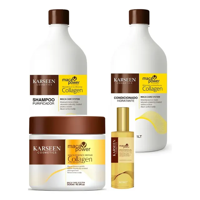 Kit Karseen Collagen: Shampoo E Condicionador Mascara Oleo
