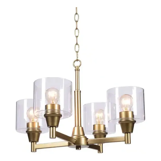 Lampara De Techo Moderna Candelabro 4 Luces Color Dorado