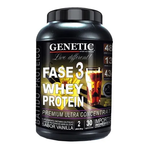 Fase 3 Whey Protein Proteina Ultra Concentrada - Genetic Sabor Vainilla