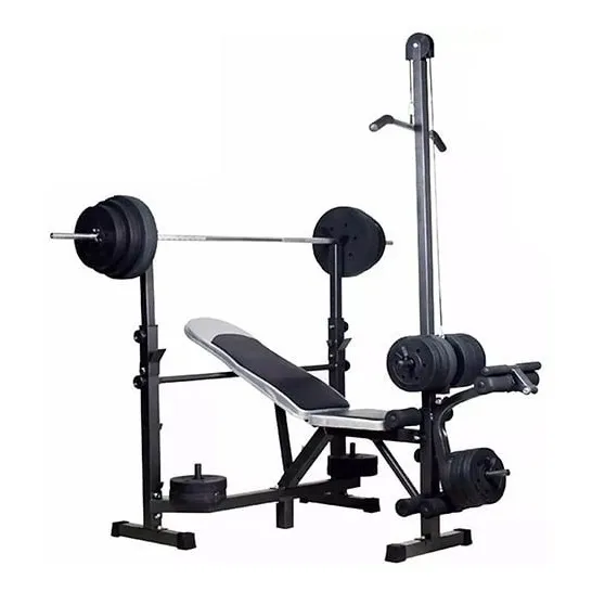 Banca Pecho Fit Con Predicador + Racks Squat + Polea Pesas