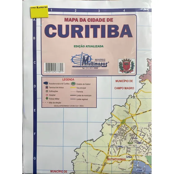 Novo Mapa Da Cidade De Curitiba, De Editora Mulimapas. Na, Vol. Na. Editorial Multimapas, Capa Mole, Edição 00 Em Português, 0001