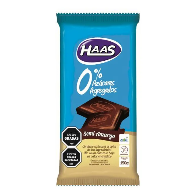 Haas Tableta 0% Azucar Semi Amargo 150g - Diabetes