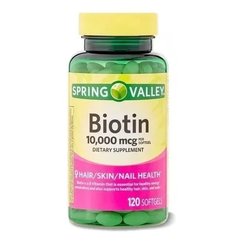 Biotina 10.000 Mcg Spring Valley 120 Softgels- Importada Eua